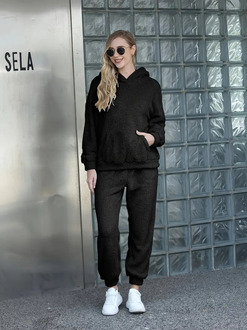 Women's Casual Long Sleeve Hooded Set