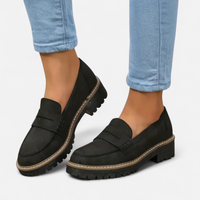 Women's Chunky Sole Loafers with Cushioned Insole for Everyday Wear