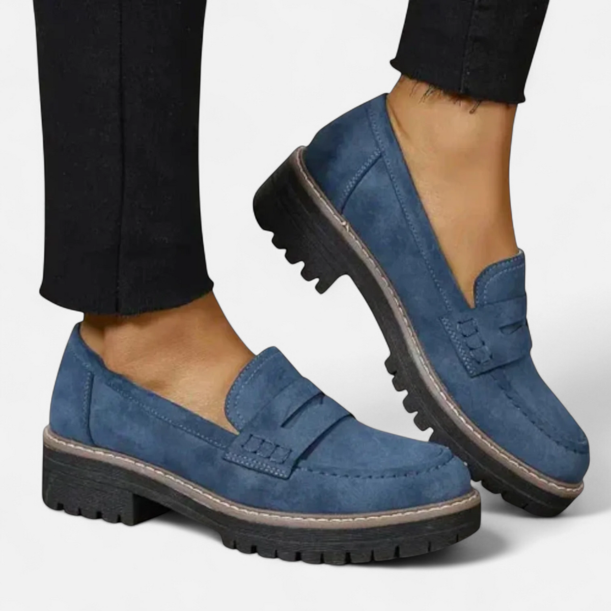 Women's Chunky Sole Loafers with Cushioned Insole for Everyday Wear