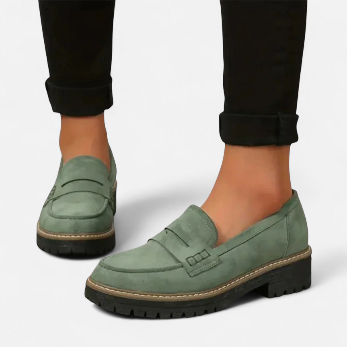 Women's Chunky Sole Loafers with Cushioned Insole for Everyday Wear