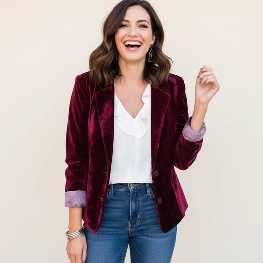 Women's Classic Velvet Blazer Jacket
