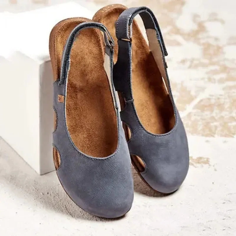 Women's Closed Toe Adjustable Ankle Strap Flat Sandals