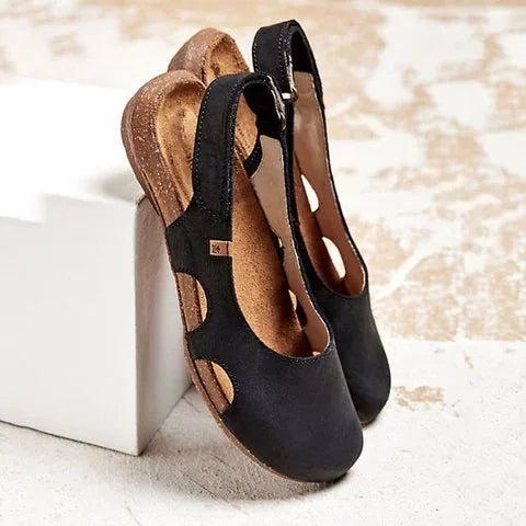 Women's Closed Toe Adjustable Ankle Strap Flat Sandals
