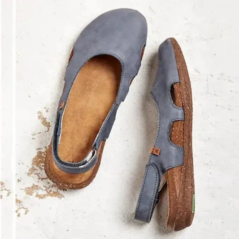 Women's Closed Toe Adjustable Ankle Strap Flat Sandals