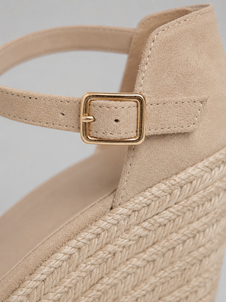 Women's Closed-Toe Espadrille Wedge Sandals with Ankle Strap