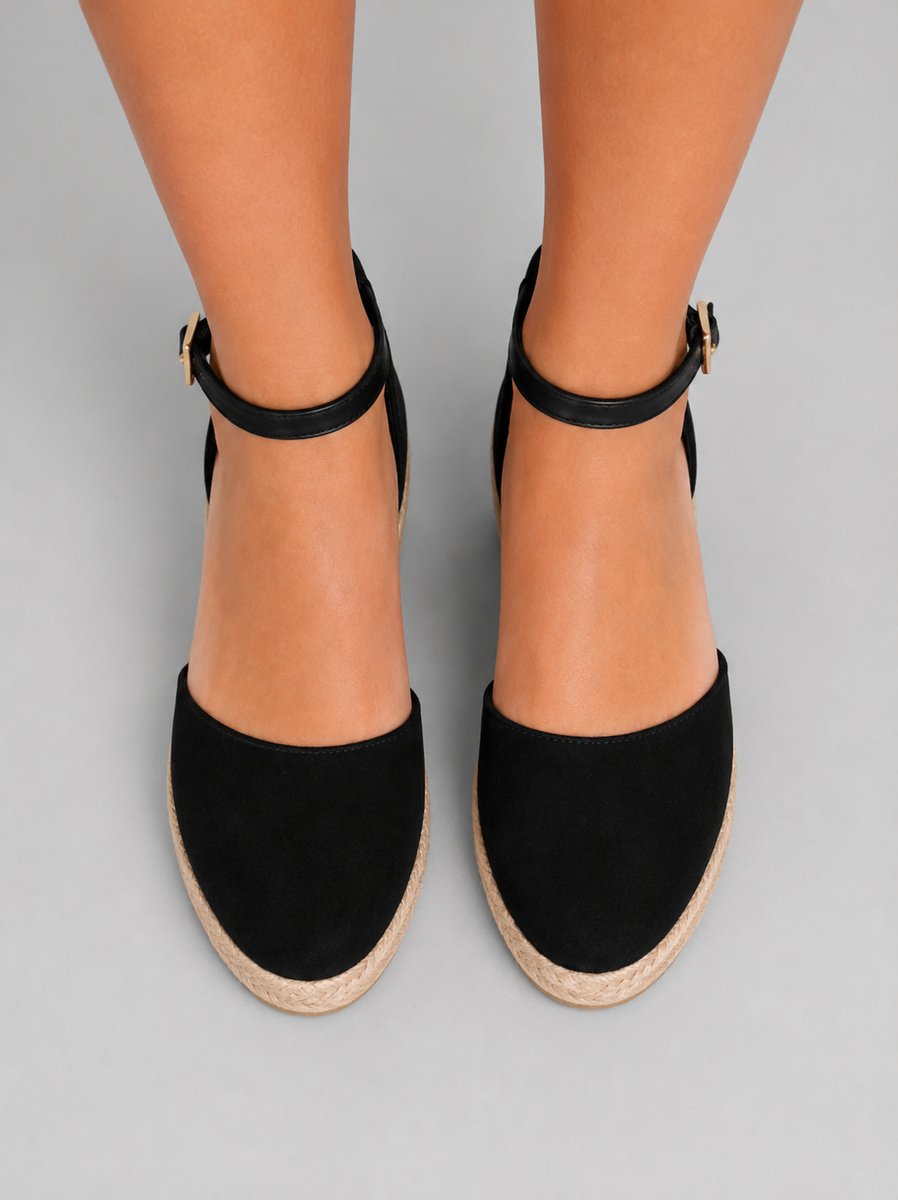 Women's Closed-Toe Espadrille Wedge Sandals with Ankle Strap