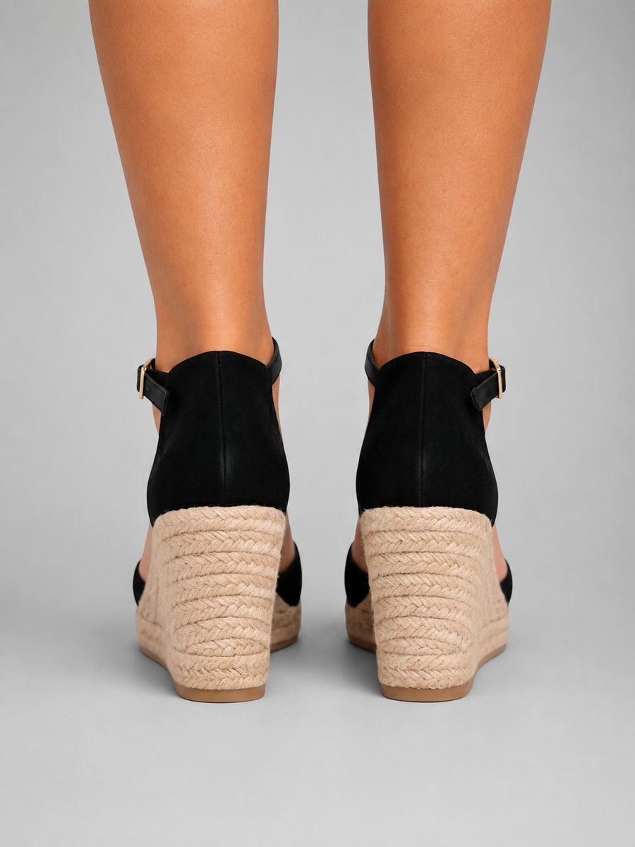 Women's Closed-Toe Espadrille Wedge Sandals with Ankle Strap