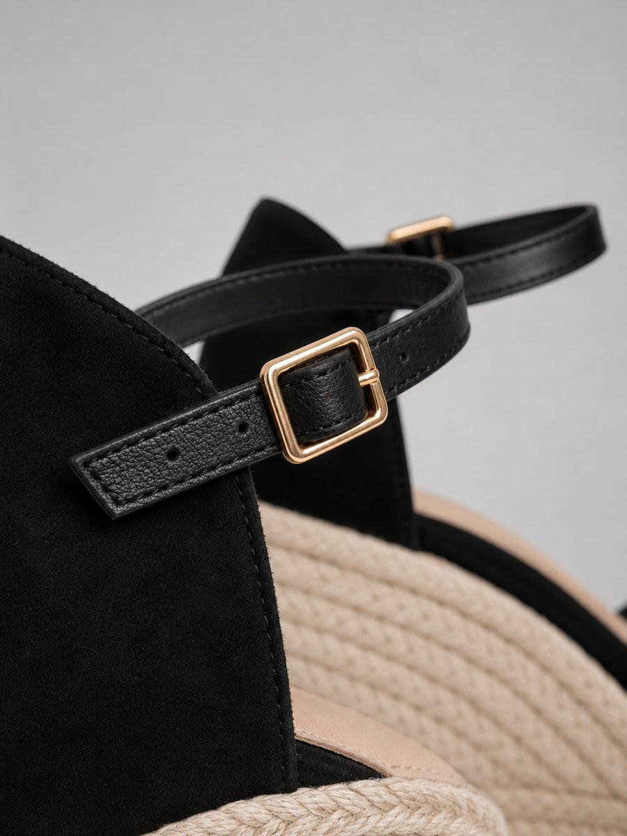 Women's Closed-Toe Espadrille Wedge Sandals with Ankle Strap