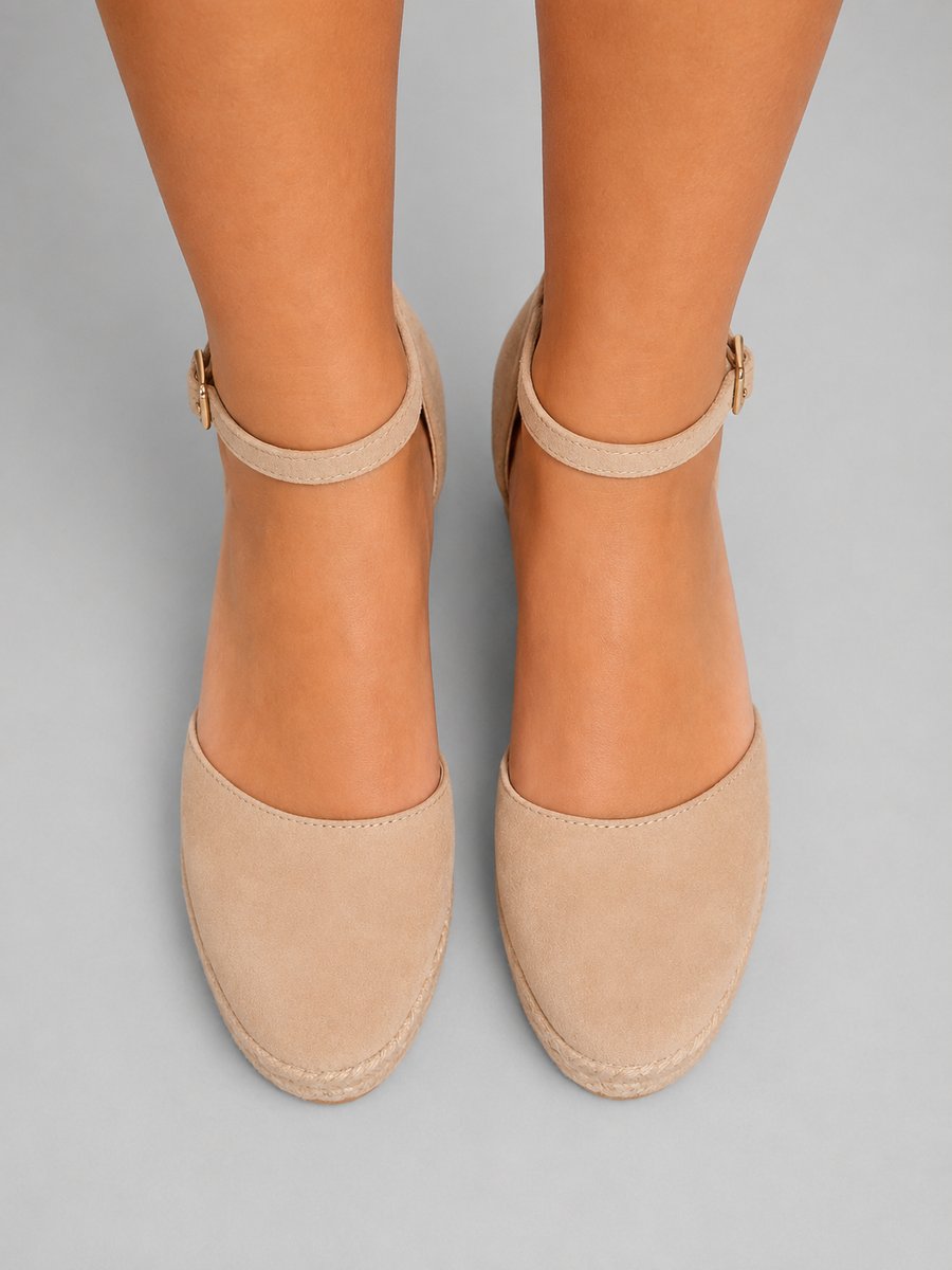 Women's Closed-Toe Espadrille Wedge Sandals with Ankle Strap
