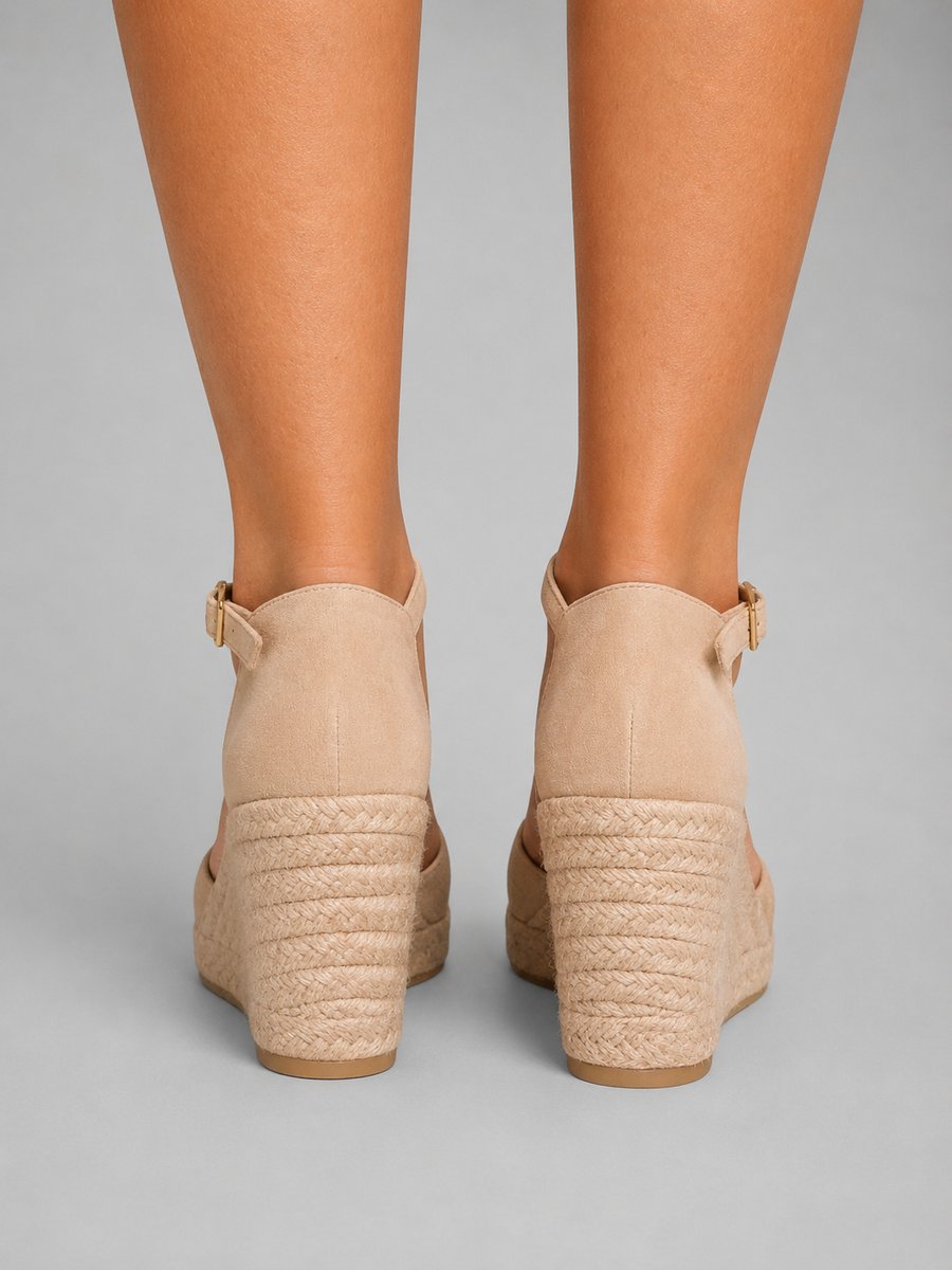 Women's Closed-Toe Espadrille Wedge Sandals with Ankle Strap
