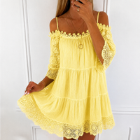 Women's Cold-Shoulder Tiered Mini Dress