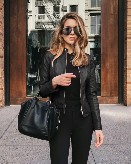 Women's Collarless Slim Fit Jacket