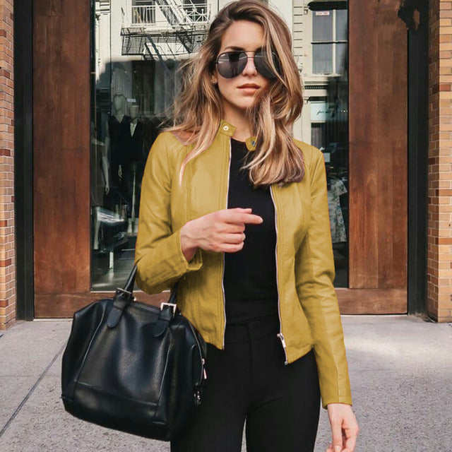 Women's Collarless Slim Fit Jacket