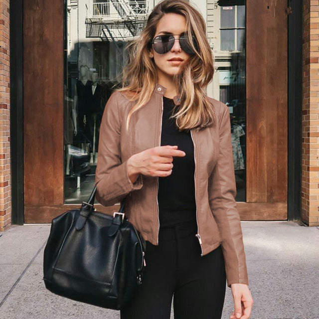 Women's Collarless Slim Fit Jacket