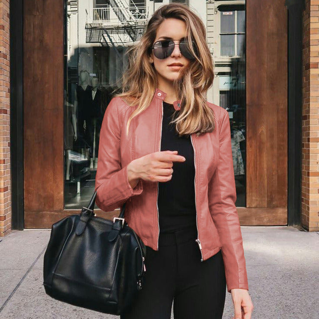 Women's Collarless Slim Fit Jacket
