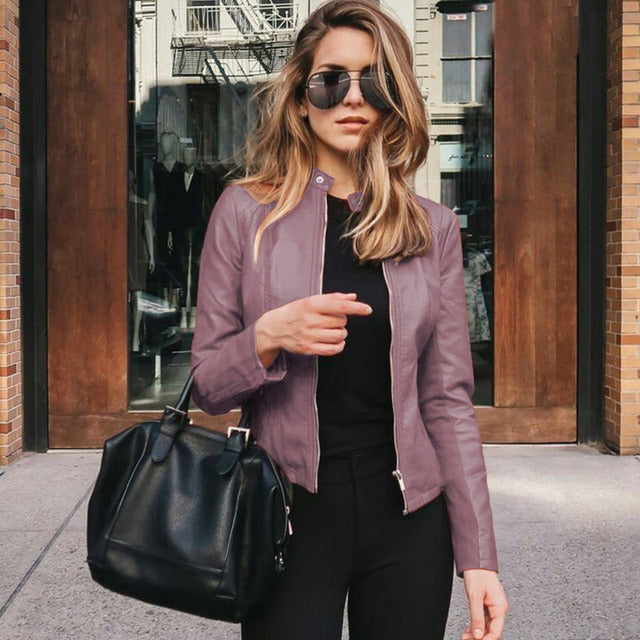 Women's Collarless Slim Fit Jacket