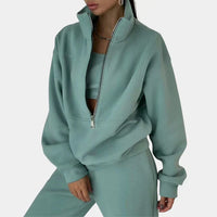 Women's Comfortable Tracksuit with Zip-Up Sweatshirt