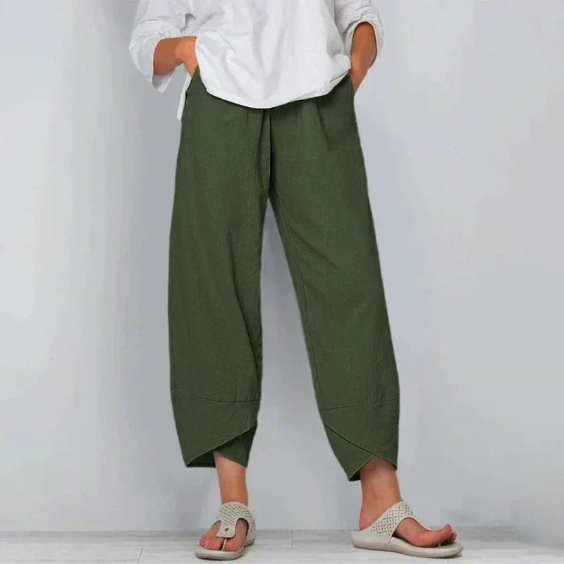 Women's Cotton Cropped Trousers