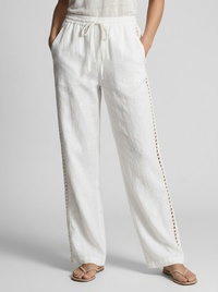 Women's Cutwork Wide-Leg Pants