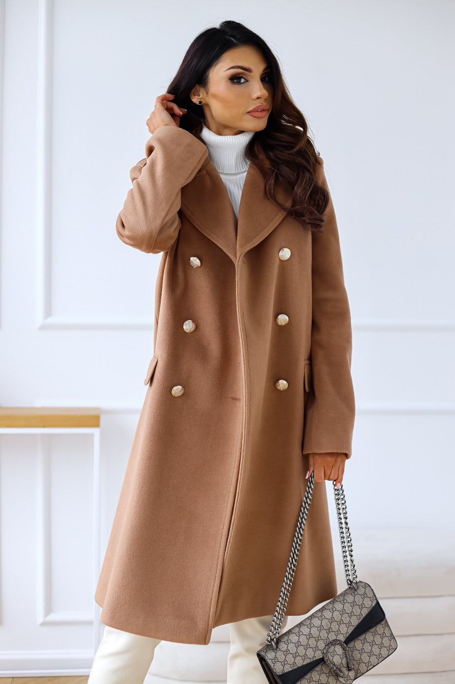 Women's Double-Breasted Long Coat