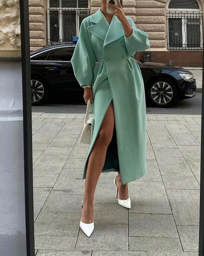 Women's Double-Breasted Maxi Coat