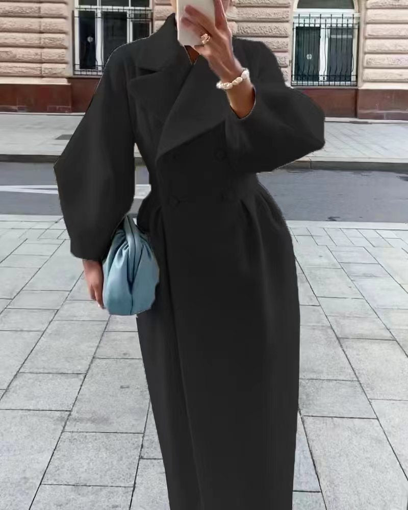 Women's Double-Breasted Maxi Coat