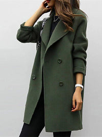 Women's Double-Breasted Mid-Length Coat