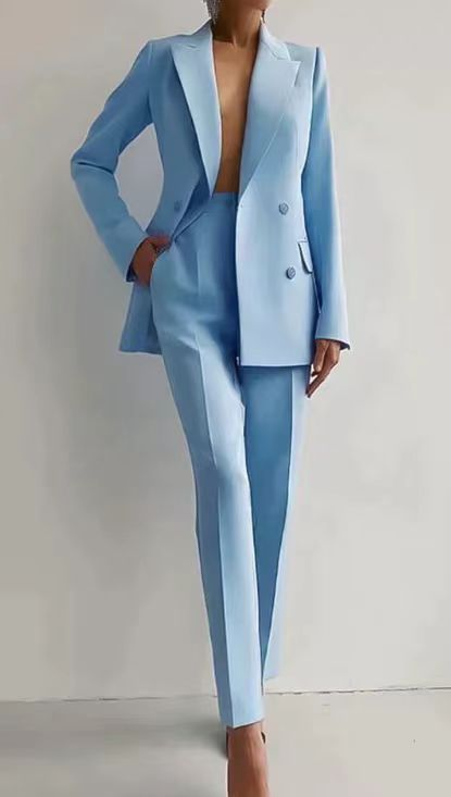 Women's Double-Breasted Trouser Suit