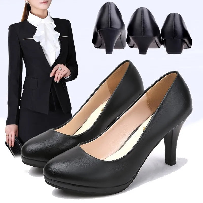 Women's Elegant Black Orthopedic Pumps with Cushioned Support