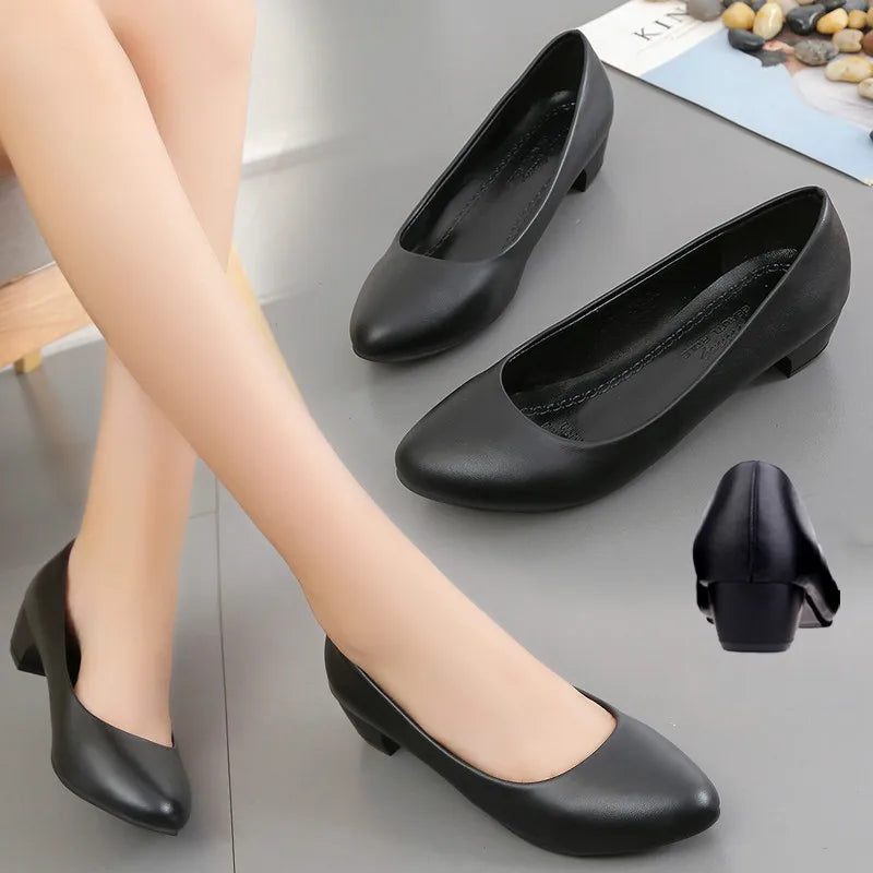 Women's Elegant Black Orthopedic Pumps with Cushioned Support