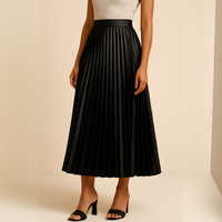 Women's Elegant Pleated Midi Skirt