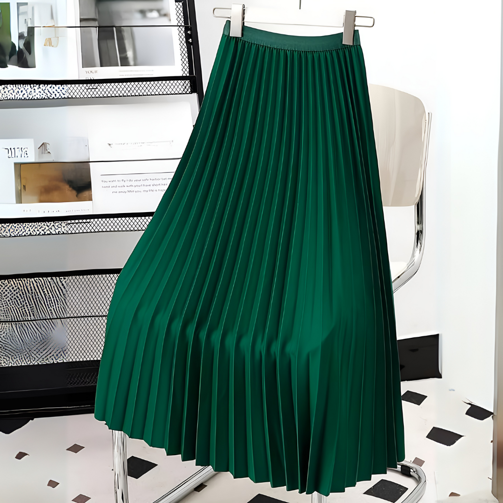 Women's Elegant Pleated Midi Skirt