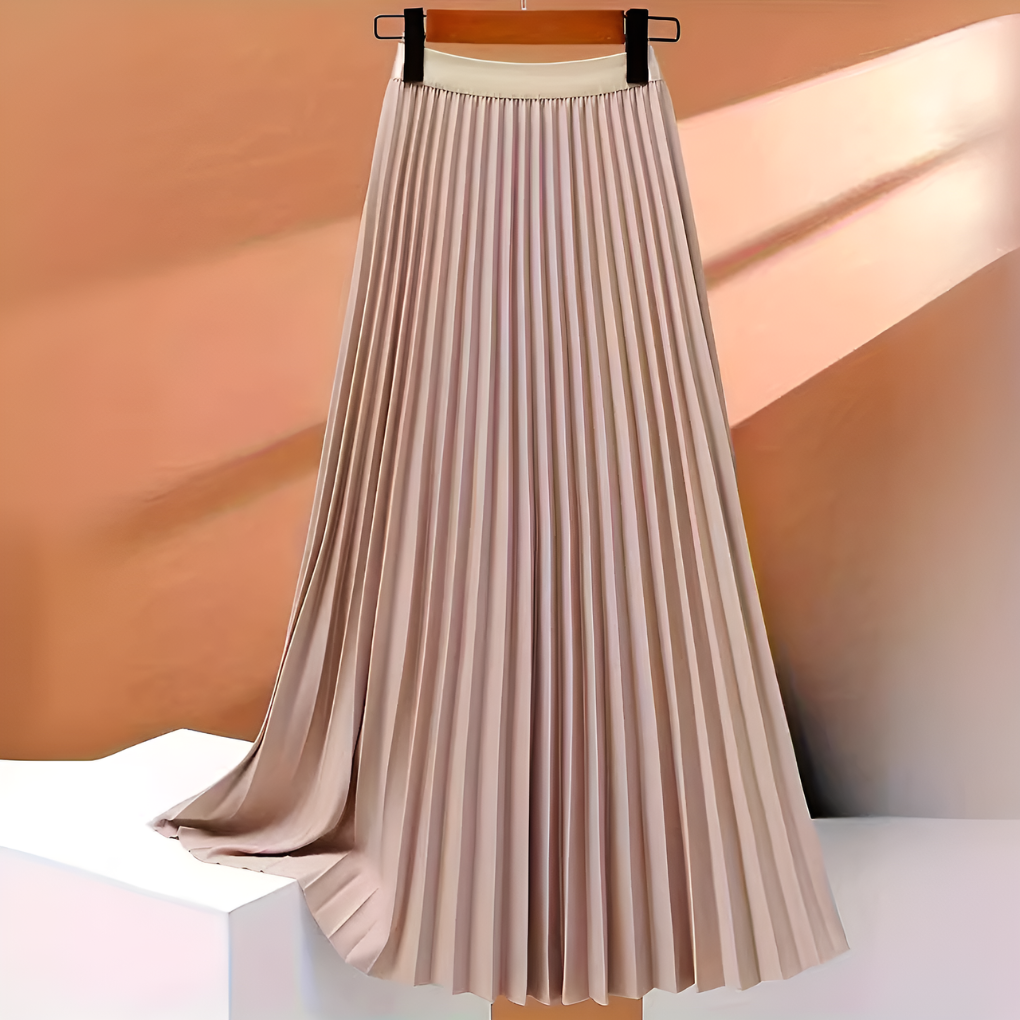 Women's Elegant Pleated Midi Skirt