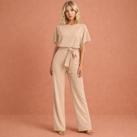 Women's Elegant Two-Piece Belted Set