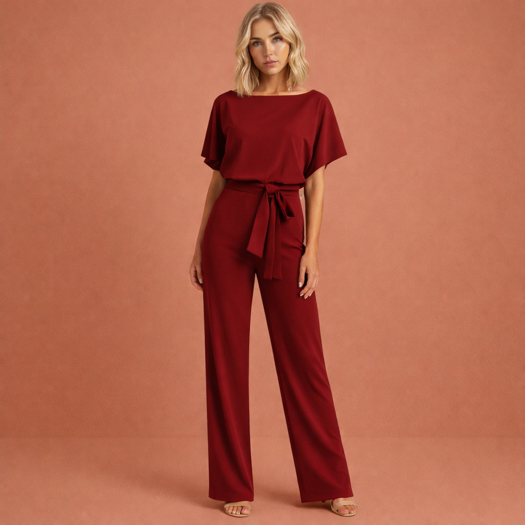 Women's Elegant Two-Piece Belted Set