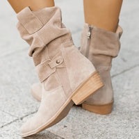 Women's Ergonomic Suede Boots - Soft & Comfortable Leather Ankle Boots