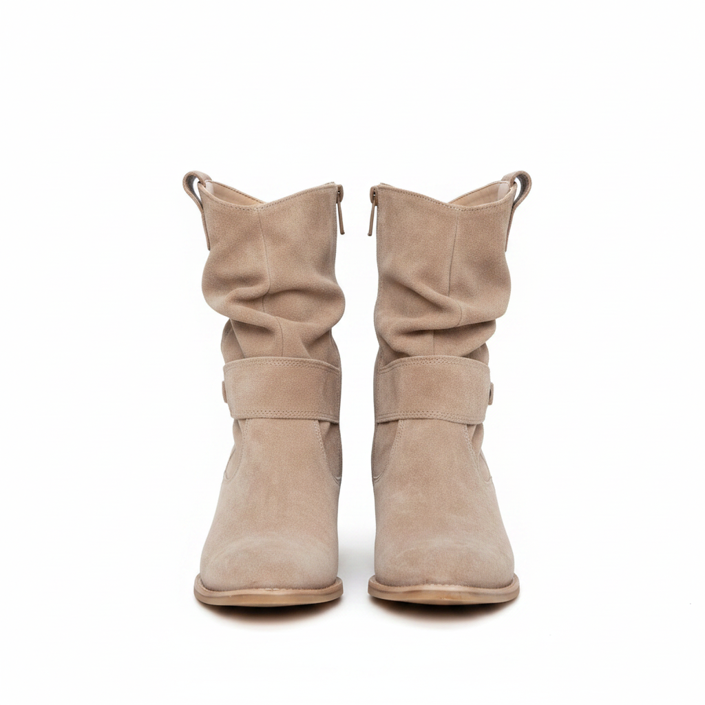 Women's Ergonomic Suede Boots - Soft & Comfortable Leather Ankle Boots