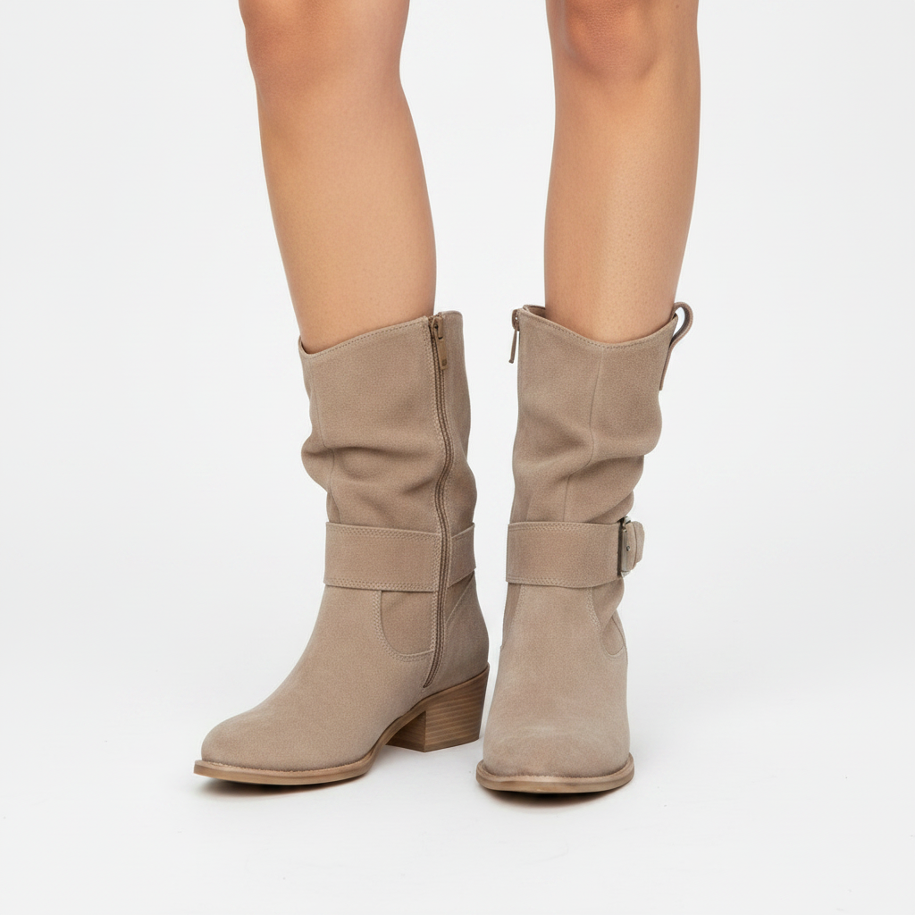 Women's Ergonomic Suede Boots - Soft & Comfortable Leather Ankle Boots