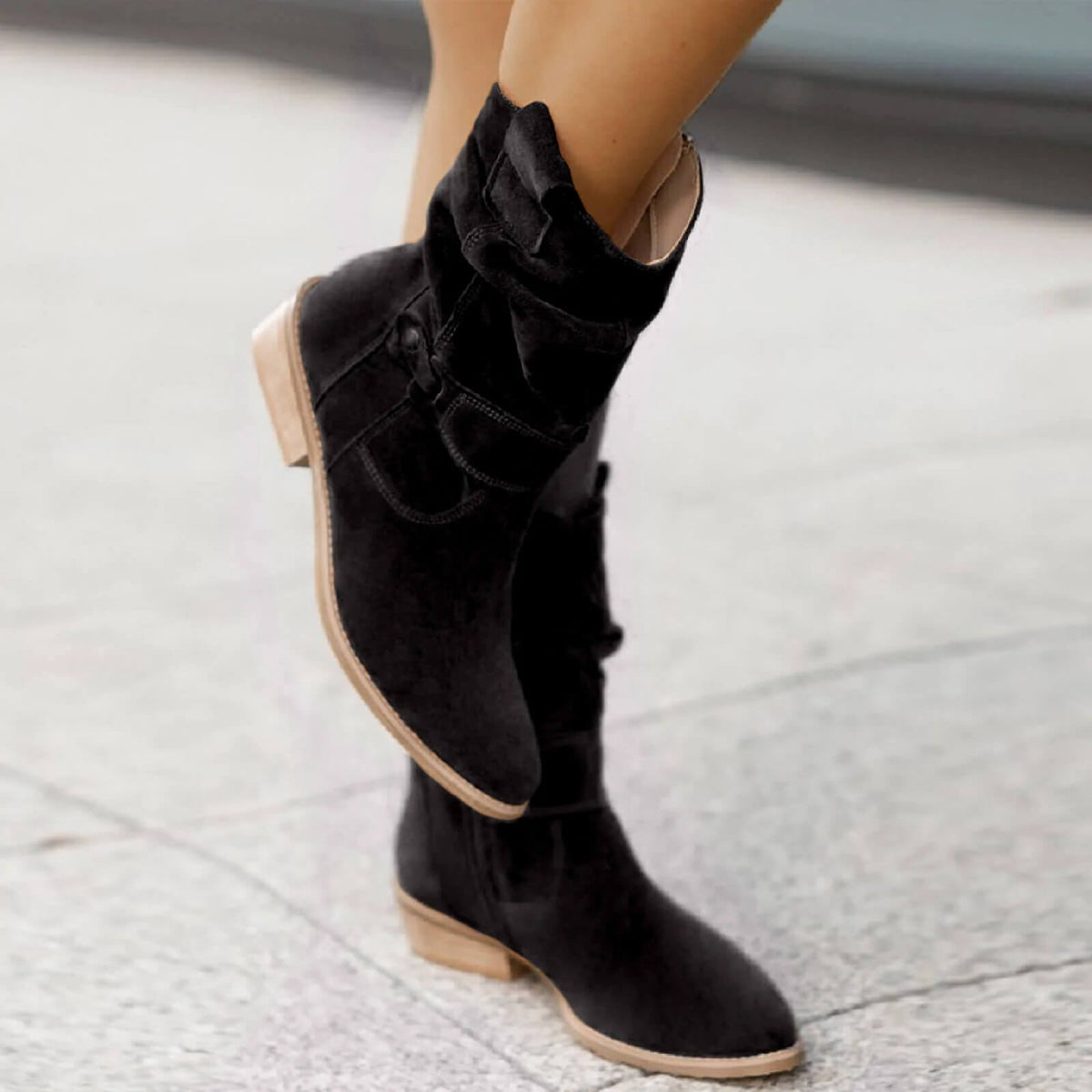Women's Ergonomic Suede Boots - Soft & Comfortable Leather Ankle Boots