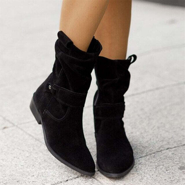 Women's Faux Suede Slouch Ankle Boots