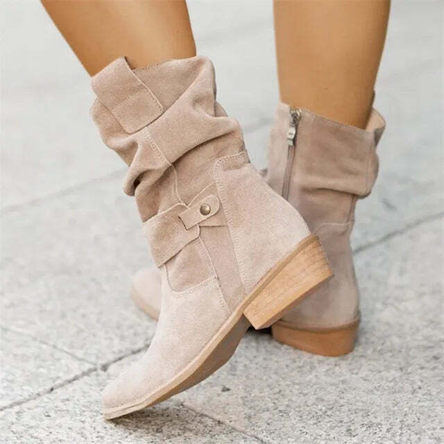 Women's Faux Suede Slouch Ankle Boots