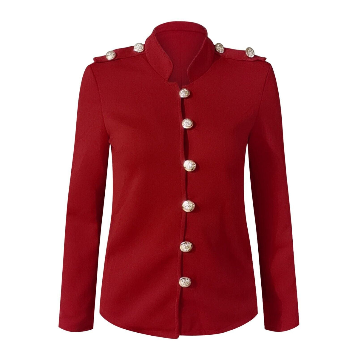 Women's Fitted Blazer Jacket with Front Buttons