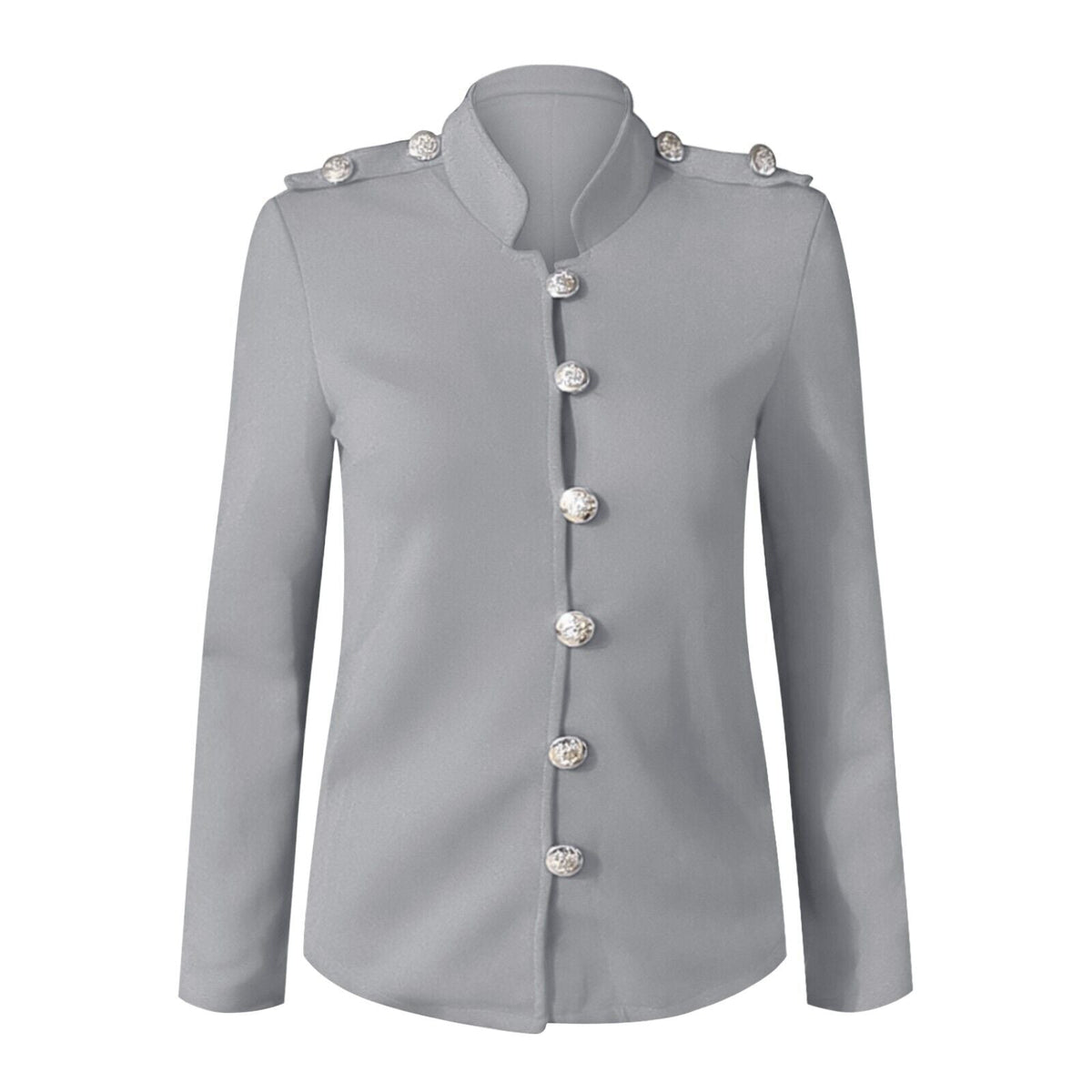 Women's Fitted Blazer Jacket with Front Buttons
