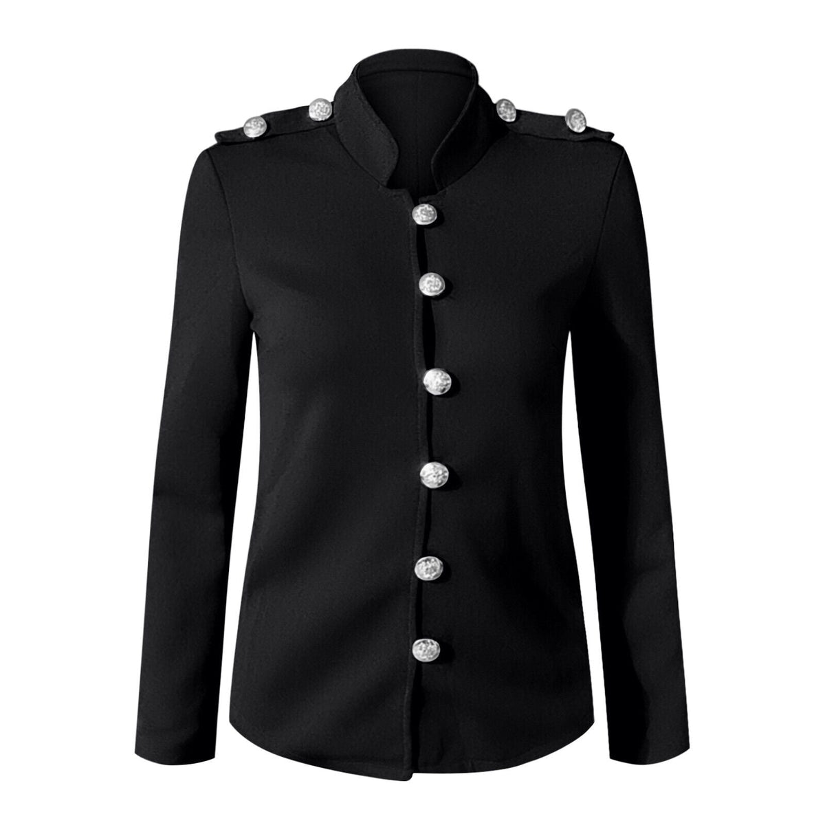 Women's Fitted Blazer Jacket with Front Buttons