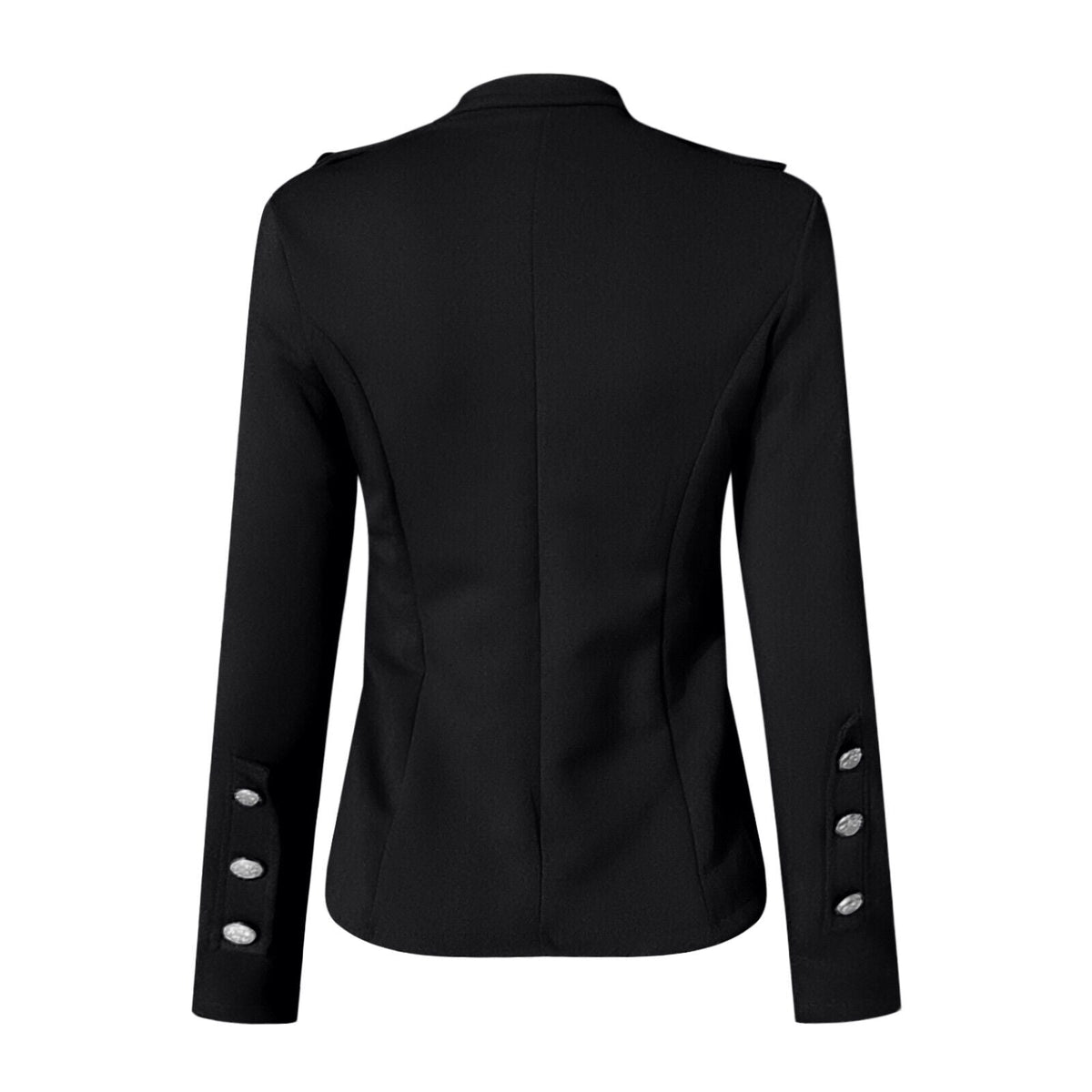 Women's Fitted Blazer Jacket with Front Buttons