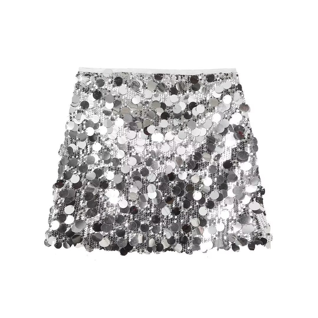 Women's Fitted Sequin Mini Skirt