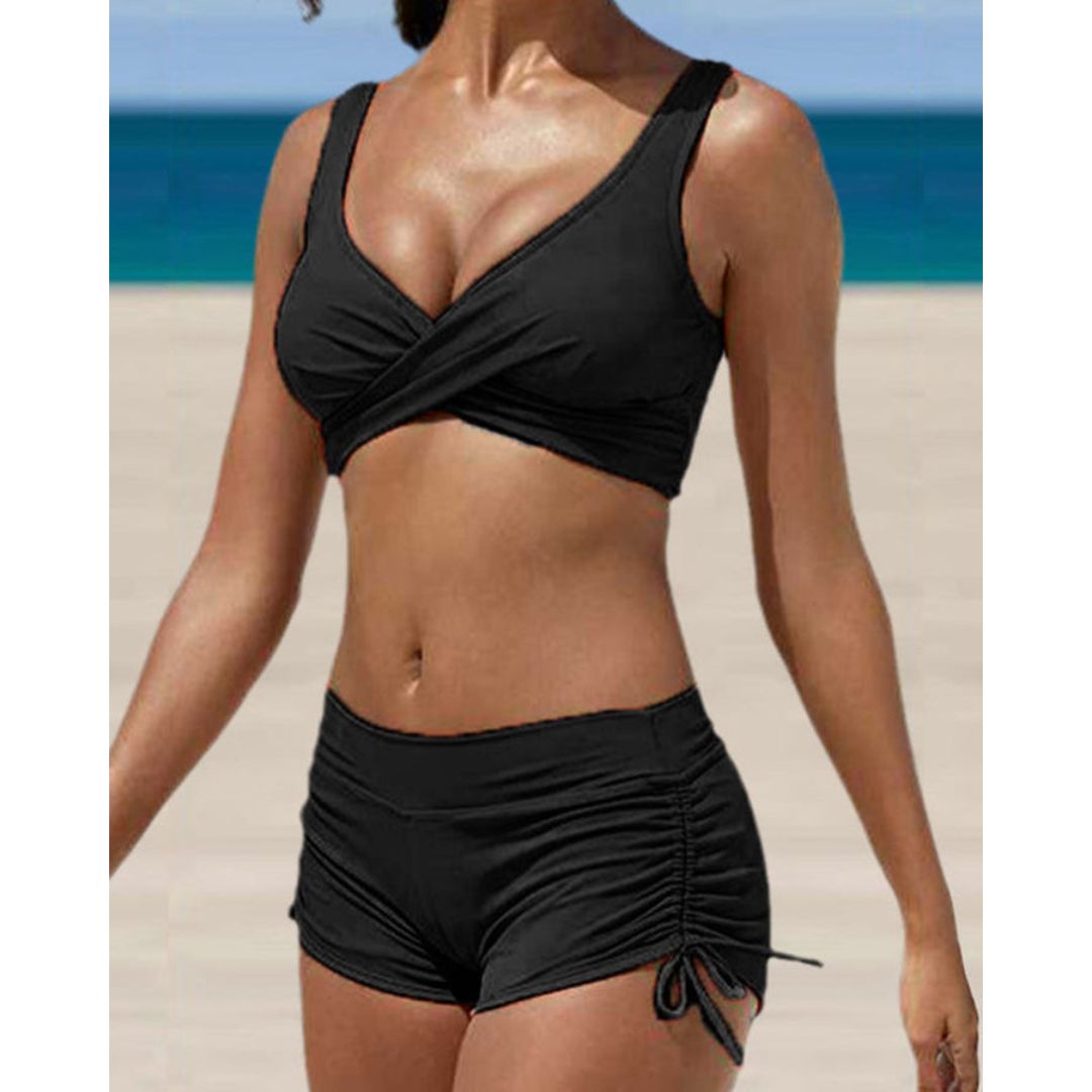 Women's Flattering Ruched Swim Shorts Set