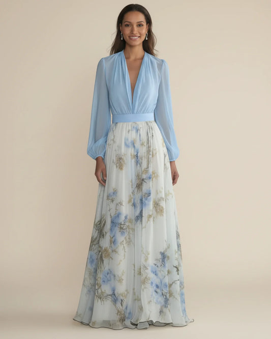 Women's Floral A-Line Maxi Dress