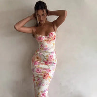 Women's Floral Bodycon Midi Dress