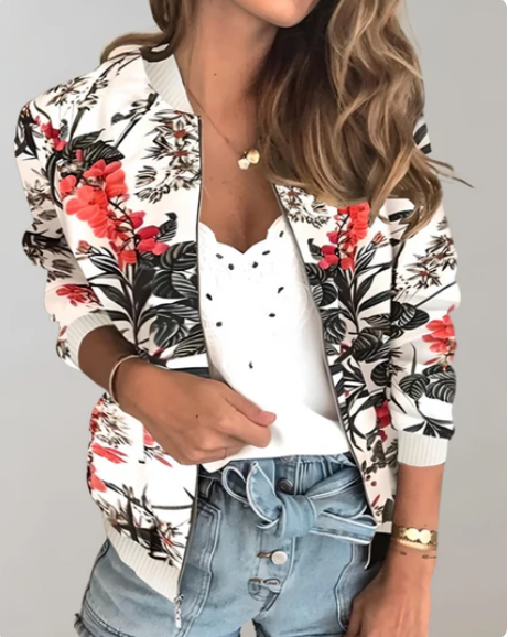 Women's Floral Bomber Jacket